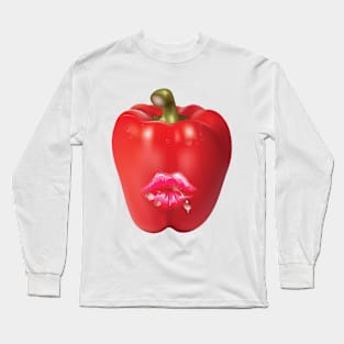 Red 'HOT' Bell Pepper Long Sleeve T-Shirt